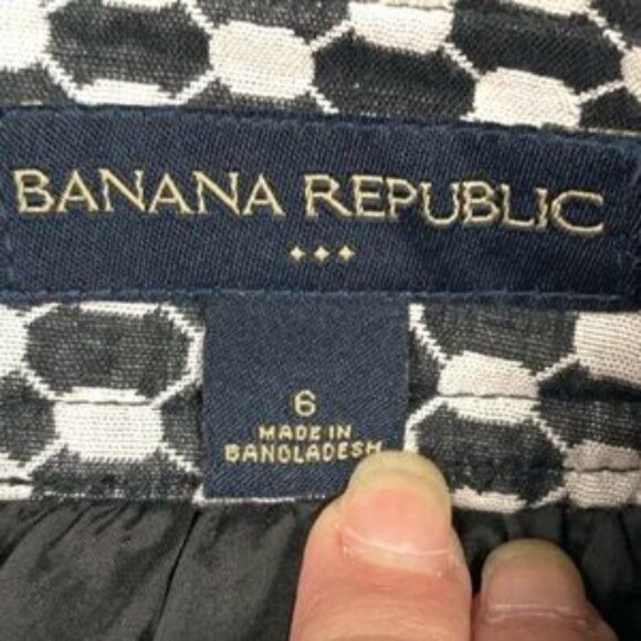 Banana Republic Factory Black and White Honeycomb Print A-Line Mini Skirt Size 6 - Picture 5 of 8